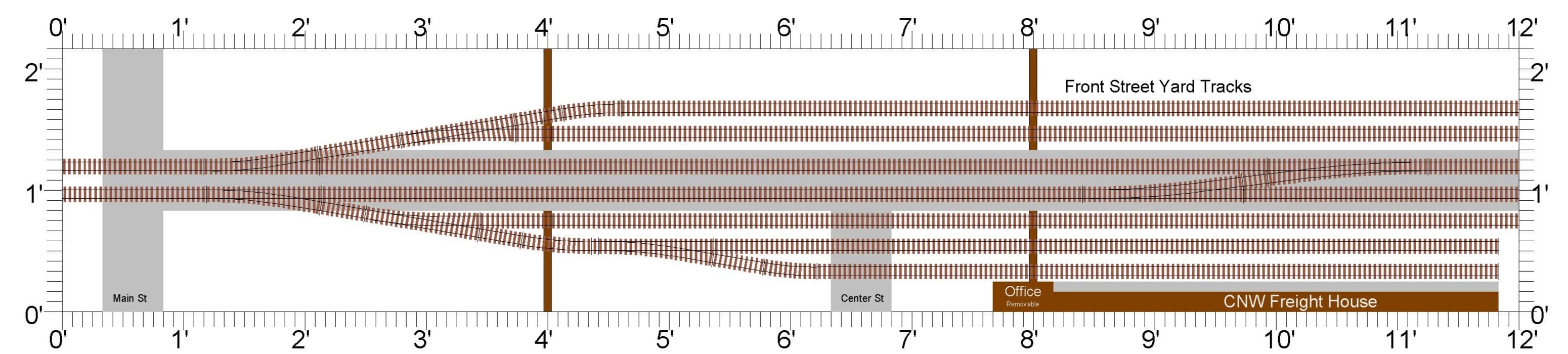 Track plan for the CNW Freight House module