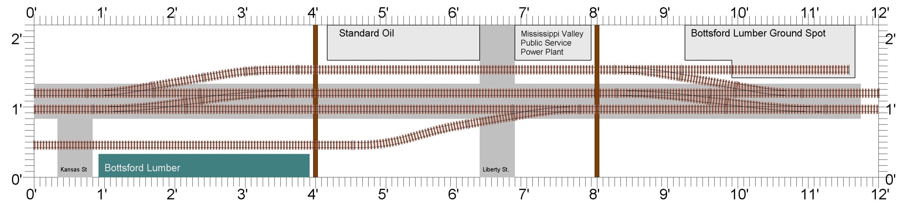 Track plan for the Bottsford Lumber module